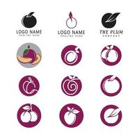 modelo de design de ícone de vetor de logotipo de ameixa