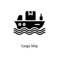 carga navio vetor sólido ícones. simples estoque ilustração estoque