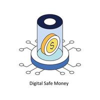 digital seguro dinheiro vetor isométrico ícones. simples estoque ilustração