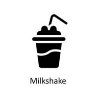 milkshake vetor sólido ícones. simples estoque ilustração estoque