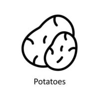 batatas vetor esboço ícones. simples estoque ilustração estoque