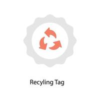 reciclando tag vetor plano ícones. simples estoque ilustração estoque