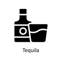 tequila vetor sólido ícones. simples estoque ilustração estoque