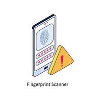 impressão digital scanner vetor isométrico ícones. simples estoque ilustração