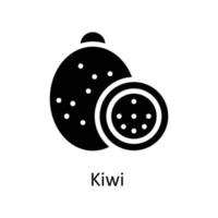 kiwi vetor sólido ícones. simples estoque ilustração estoque