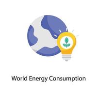 mundo energia consumo vetor plano ícones. simples estoque ilustração estoque