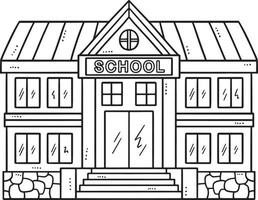 escola construção isolado coloração página para crianças vetor