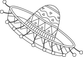 sombrero isolado coloração página para crianças vetor