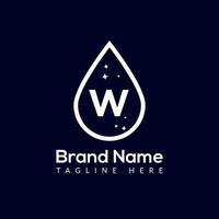 inicial carta W lavar logotipo, solta e lavar combinação. solta logotipo, lavar, limpar, fresco, água modelo vetor
