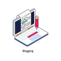 blogging vetor isométrico ícones. simples estoque ilustração estoque