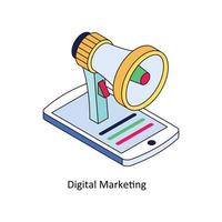 digital marketing vetor isométrico ícones. simples estoque ilustração estoque