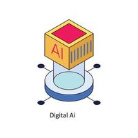 digital ai vetor isométrico ícones. simples estoque ilustração estoque