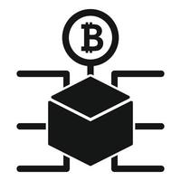 bitcoin cubo ícone simples vetor. digital moeda vetor