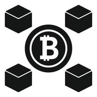 digital bitcoin ícone simples vetor. cadeia quadra vetor