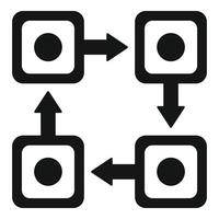 criptografia mover ícone simples vetor. quadra cadeia vetor