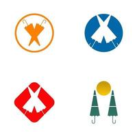 modelo de design de logotipo de ícone de guarda-chuva vetor