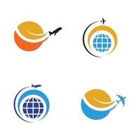 modelo de design de logotipo de avião de viagem vetor