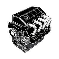 Desenho do motor do cilindro do carro 4 vetor