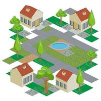 ilustração isométrica de habitação e residência vetor
