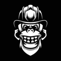 yeti bombeiro mascote logotipo Projeto vetor