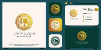 criptografia logotipo Projeto com criativo moderno conceito idéia vetor