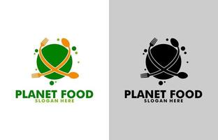 planeta Comida logotipo Projeto modelo vetor