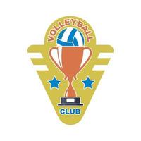 crachá e logotipo do voleibol clube vetor ilustração