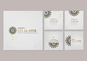 eid al-fitr Mubarak elegante social meios de comunicação postar modelos vetor