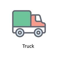 caminhão vetor preencher esboço ícones. simples estoque ilustração estoque
