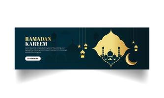 Ramadã kareem islâmico saudações bandeira vetor
