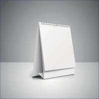 em branco escrivaninha topo calendário zombar acima e impressão desenhos com 3d Visualizações.
