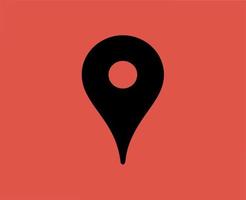 Google mapa símbolo logotipo Preto Projeto vetor ilustração com vermelho fundo