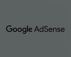 Google adsense símbolo logotipo nome Preto Projeto vetor ilustração com cinzento fundo