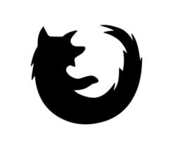 Mozilla Raposa de fogo marca navegador logotipo símbolo Preto Projeto Programas ilustração vetor