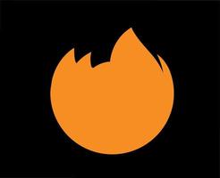 Mozilla Raposa de fogo navegador logotipo marca símbolo laranja Projeto Programas vetor ilustração com Preto fundo