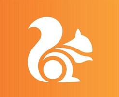 uc navegador logotipo marca símbolo branco Projeto Alibaba Programas vetor ilustração com laranja fundo