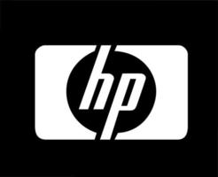 hp marca símbolo computador logotipo branco Projeto EUA computador portátil vetor ilustração com Preto fundo