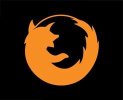 Mozilla Raposa de fogo marca logotipo símbolo laranja Projeto navegador Programas ilustração vetor com Preto fundo
