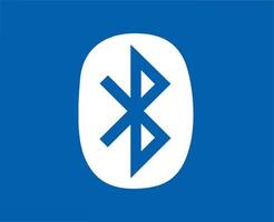 Bluetooth ícone logotipo símbolo branco Projeto vetor ilustração com azul fundo