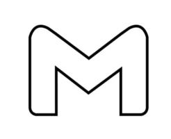 Google gmail logotipo símbolo Preto Projeto vetor ilustração