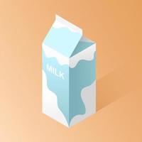 isométrico leite cartão caixa. isolado vetor ilustração