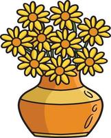 flor vaso desenho animado colori clipart ilustração vetor