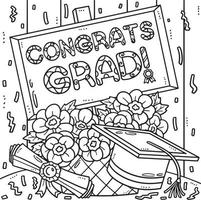 graduação Parabéns grad coloração página para crianças vetor