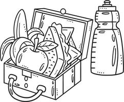 almoço caixa isolado coloração página para crianças vetor