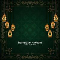 Ramadã kareem tradicional islâmico festival cumprimento fundo vetor