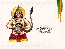 feliz Hanuman Jayanti indiano religioso festival fundo vetor