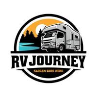 vetor de logotipo de ilustração de carro de acampamento rv