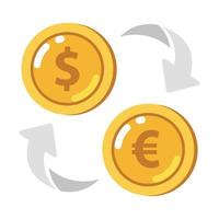 moeda troca ícone moeda com dólar euro placa dólar para euro troca vetor