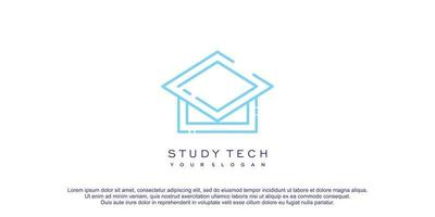 Educação logotipo com tecnologia conceito Projeto ícone vetor ilustração