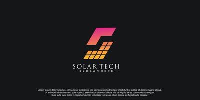 solar tecnologia logotipo modelo com carta s criativo conceito Prêmio vetor